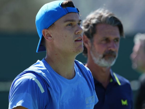 Holger Rune with Patrick Mouratoglou, Indian Wells 2024