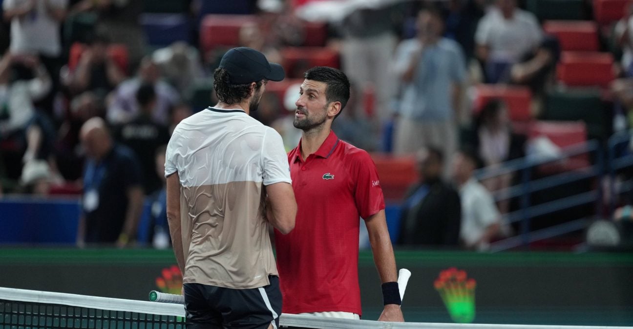 Valentin Vacherot and Novak Djokovic, Shanghai 2025