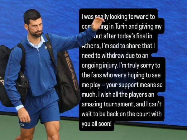 Novak Djokovic out ATP Finals