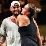 Nick Kyrgios and Aryna Sabalenka, Battle of Sexes 2025 | © Christopher Pike/Pool Photo via AP
