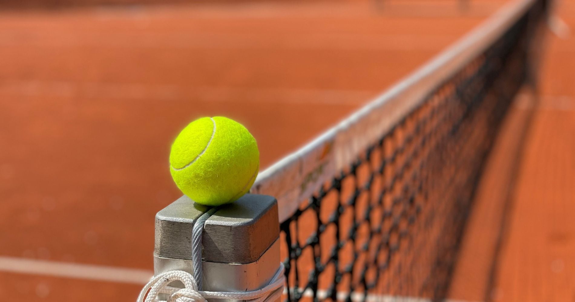 Tennis ball on a tennis court