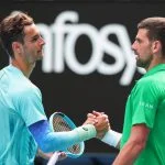 Lorenzo Musetti and Novak Djokovic, Austalian Open 2026