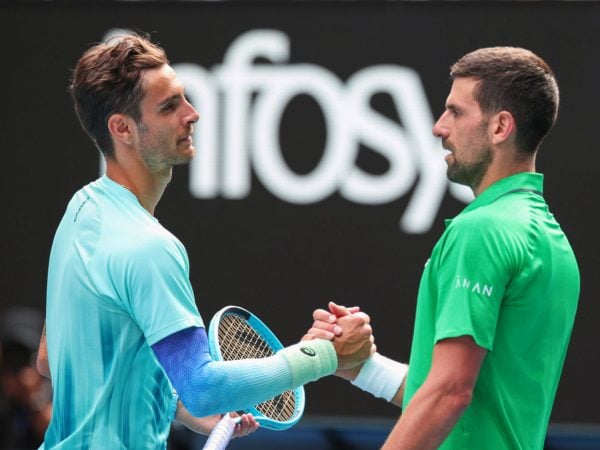 Lorenzo Musetti and Novak Djokovic, Austalian Open 2026