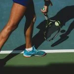 Tennis court, serve action