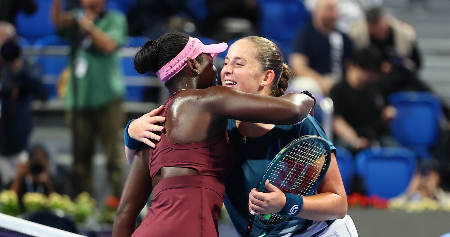Victoria Mboko and Jelena Ostapenko, Doha 2026