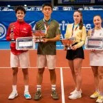 Richard Mitchell (Switzerland), Lyoma Hotelier (Japan), Aleksandra Karabanova and Elizaveta Anikina (1st seed, Estonia), Petits As 2026 | © Jeronimo Acero / Tennis Majors