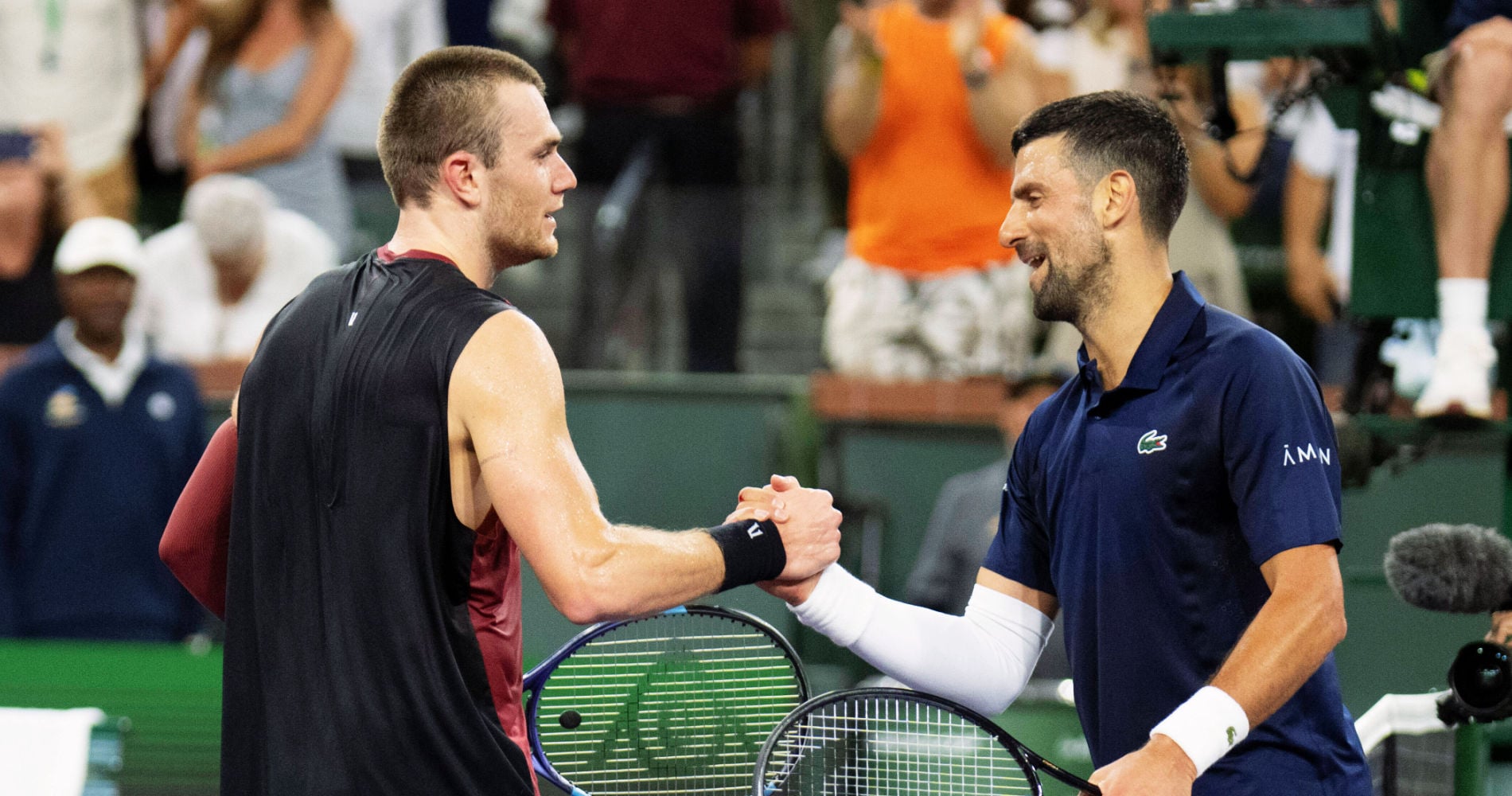 Jack Draper and Novak Djokovic, Indian Wells 2025