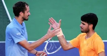 Daniil Medvedev and Carlos Alcaraz, Indian Wells 2026