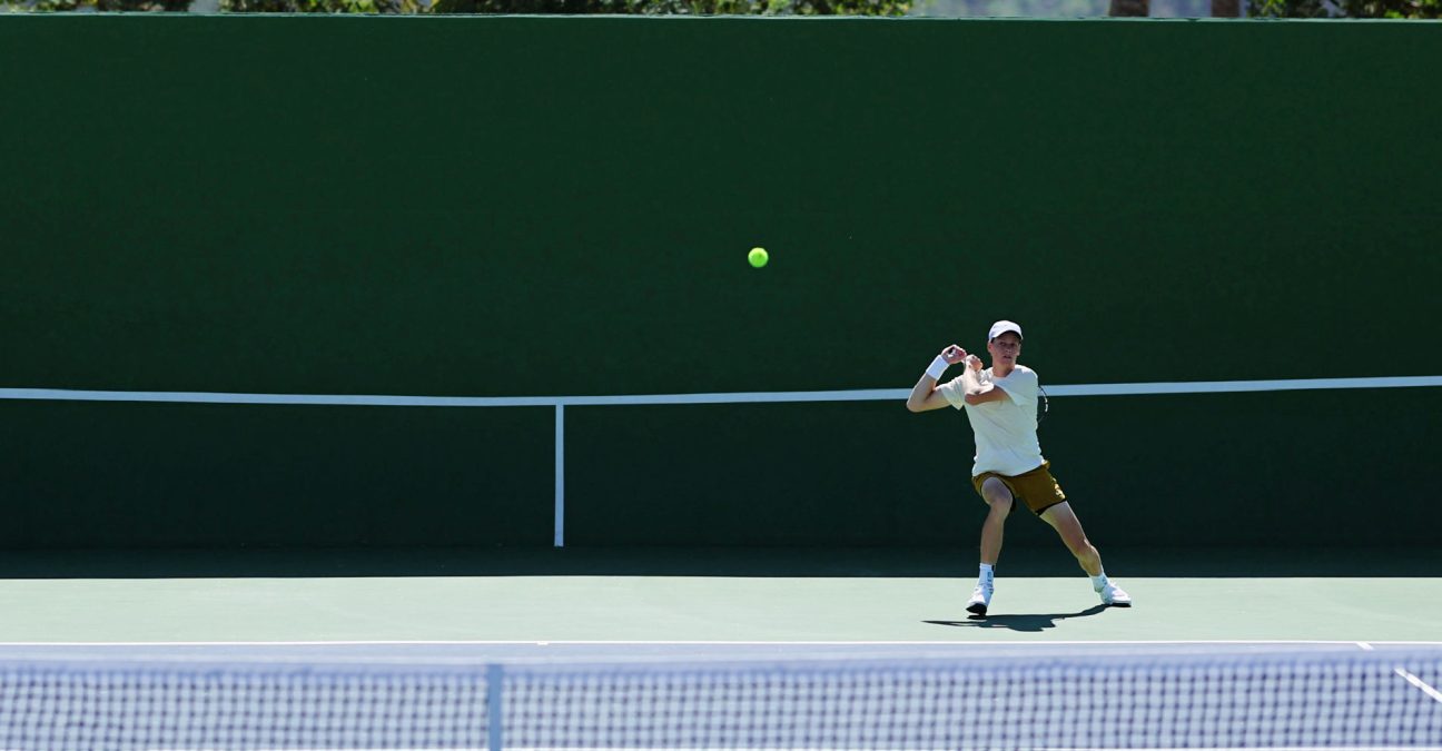 Jannik Sinner practicing at Indian Wells, 2026