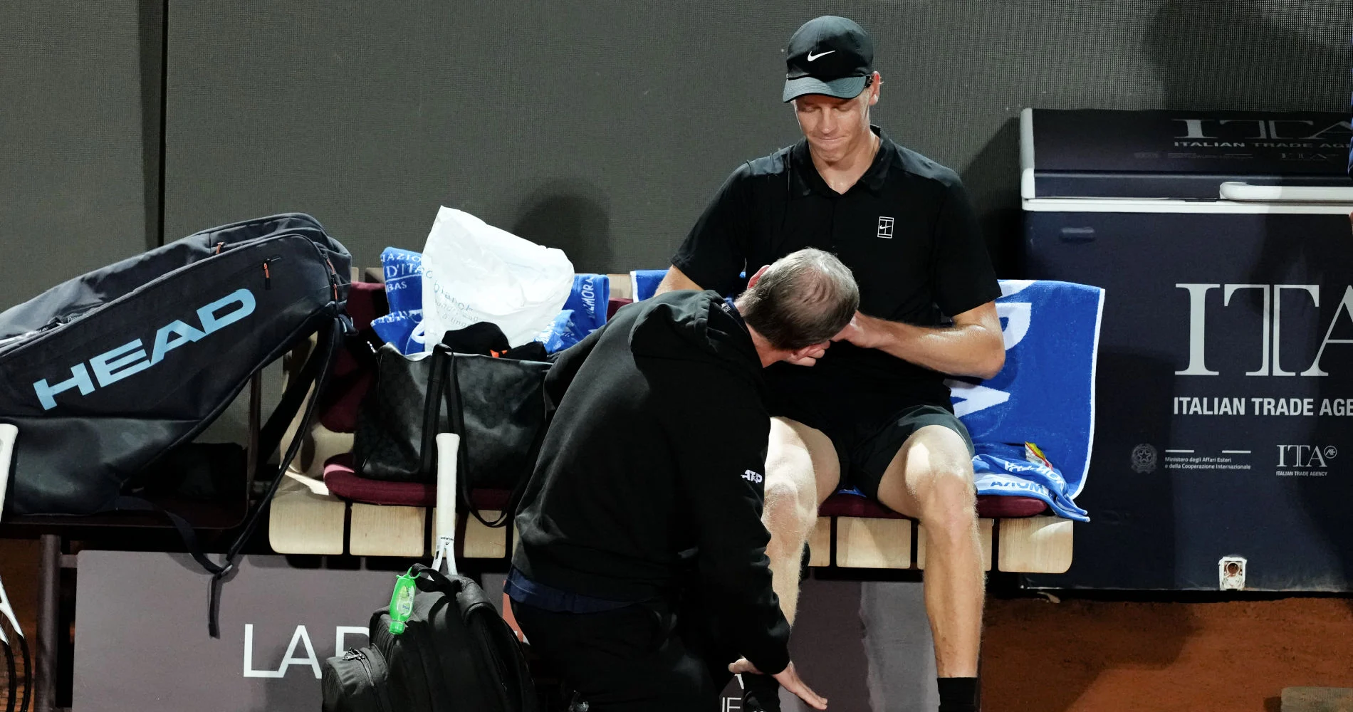 Jannik Sinner's medical time out vs. Medvedev, Rome 2026