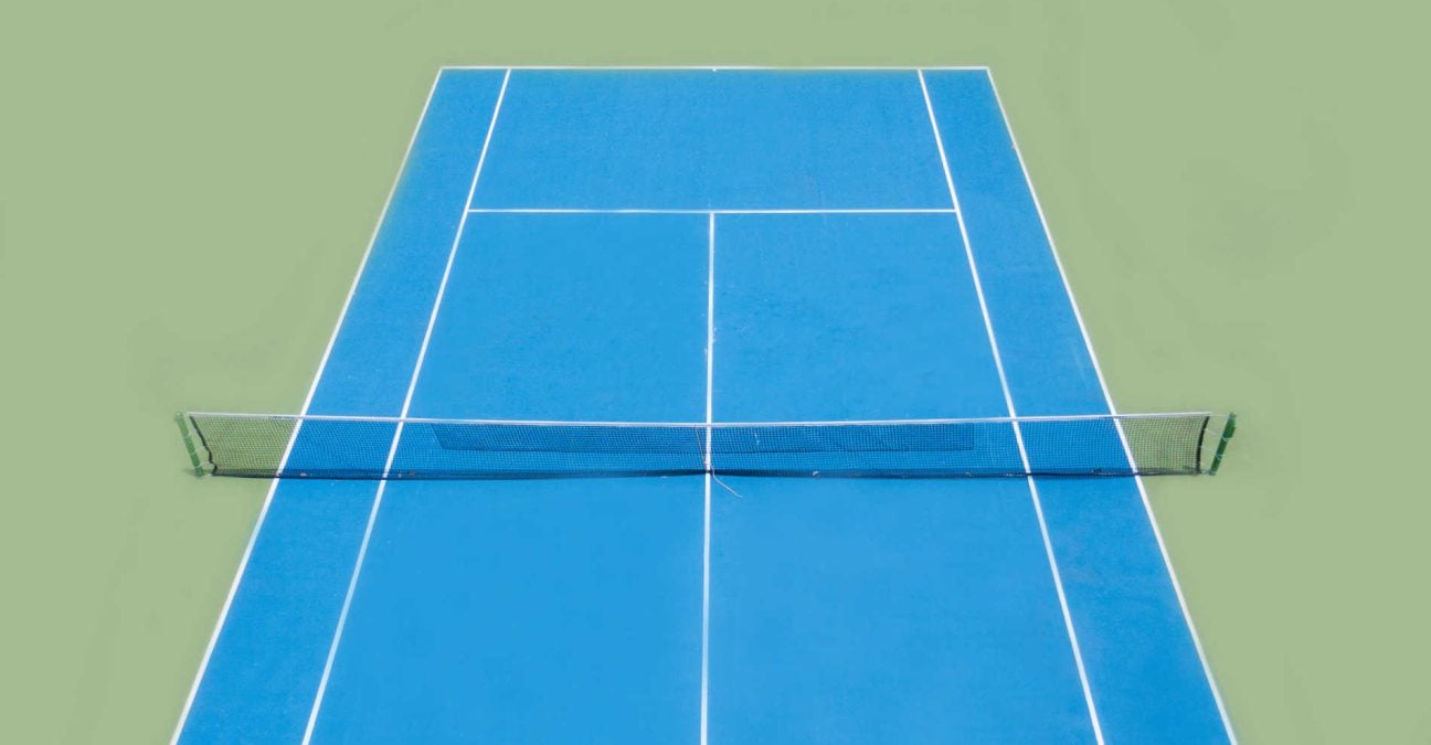 Tennis blue hard court