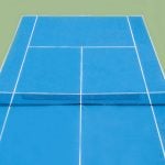 Tennis blue hard court