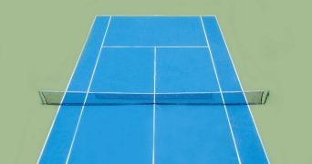 Tennis blue hard court