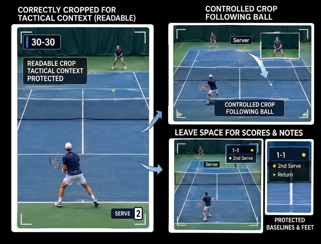 Typical mistakes that make tennis unreadable in vertical: