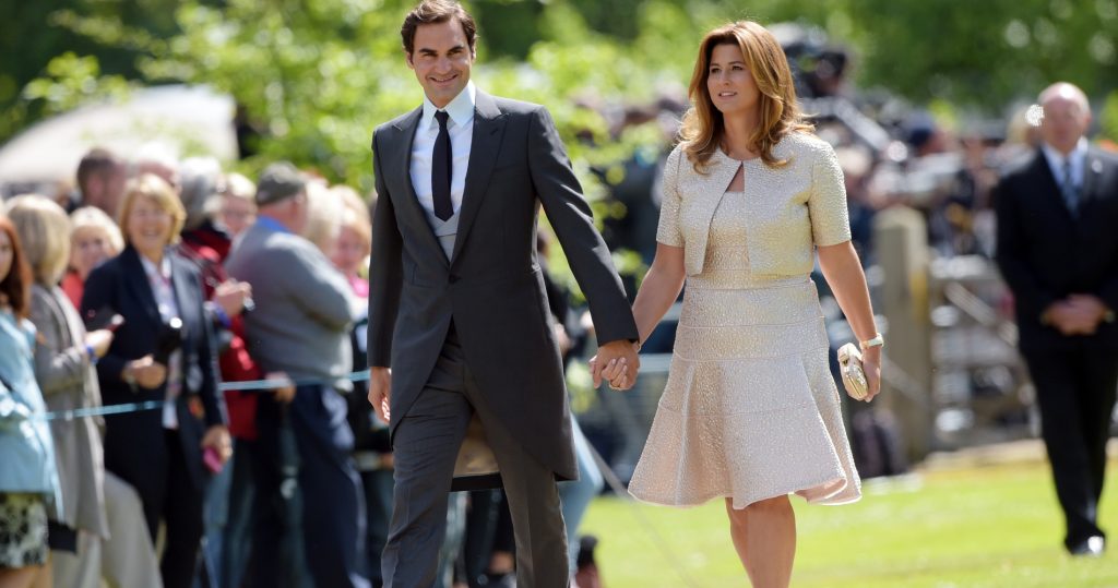 Roger Federer with his wife Mirka