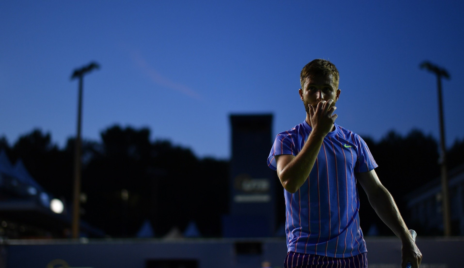 Corentin Moutet at UTS2, during a night session