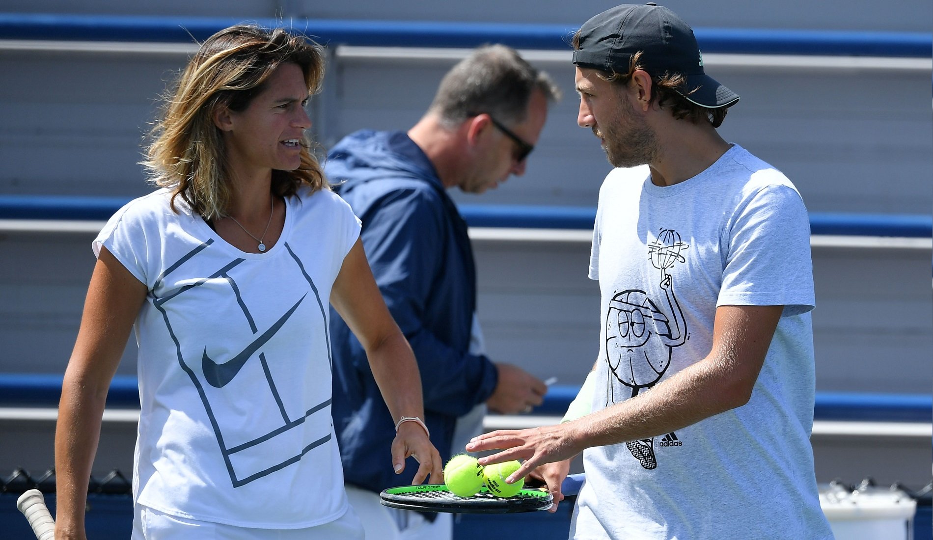 Amélie Mauresmo et Lucas Pouille