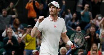 Andy Murray at Wimbledon in 2021