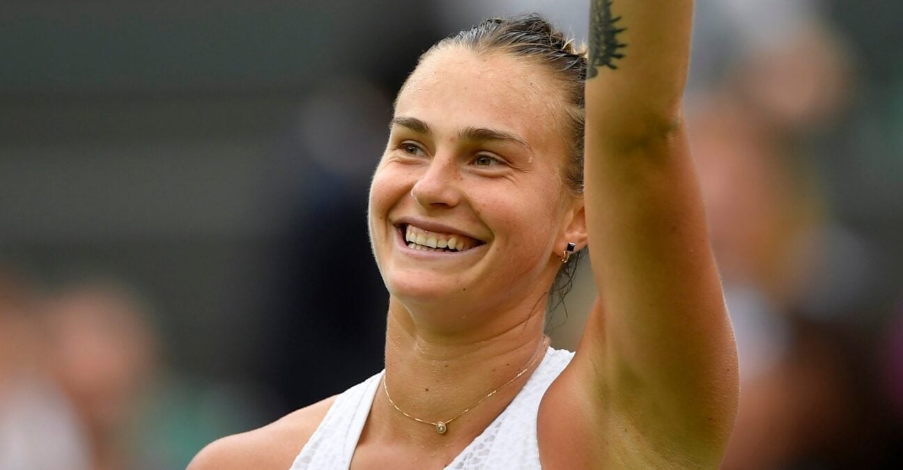 Aryna Sabalenka at Wimbledon in 2021