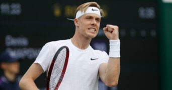 Denis Shapovalov at Wimbledon in 2021