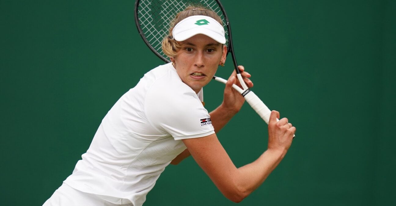 Elise Mertens at Wimbledon in 2021