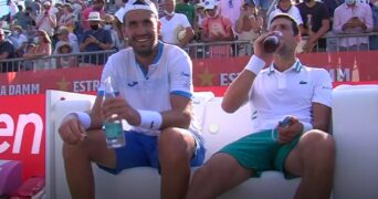 Carlos Gomez-Herrera & Novak Djokovic at Mallorca in 2021