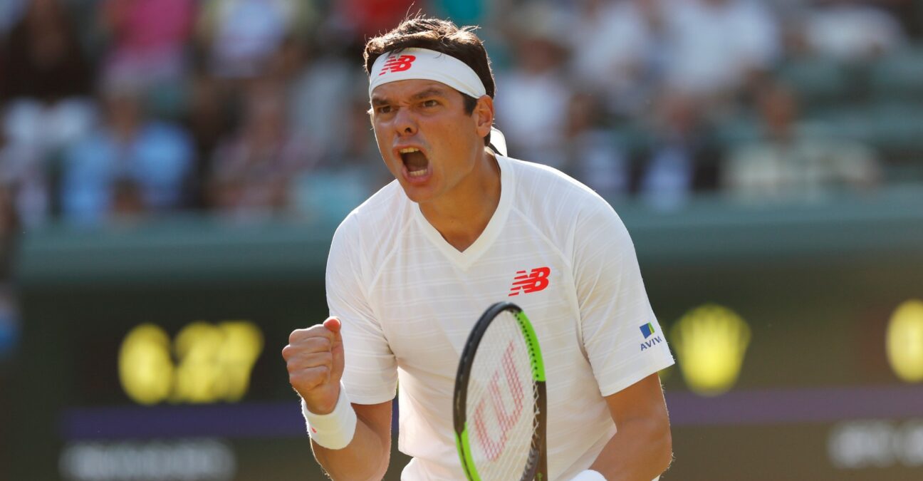 Milos Raonic at Wimbledon in 2018