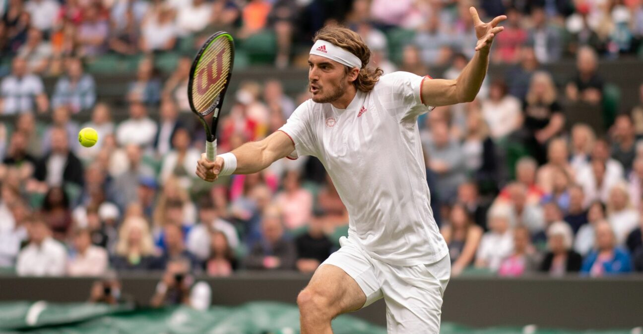Stefanos Tsitsipas at Wimbledon in 2021