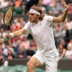 Stefanos Tsitsipas at Wimbledon in 2021