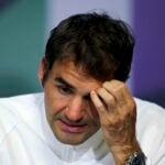 Roger Federer, en conférence de presse à Wimbledon en 2016
