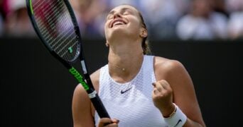 Aryna Sabalenka at Wimbledon in 2021