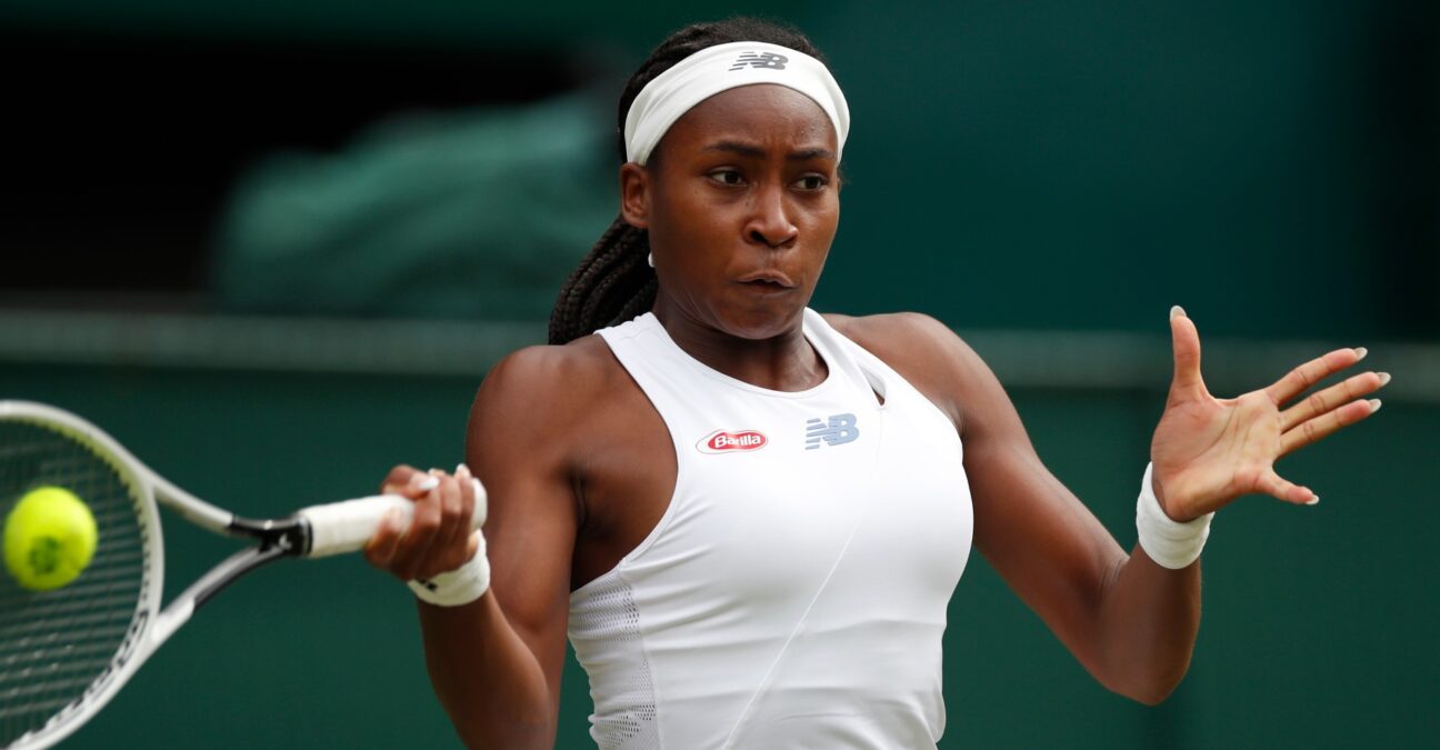 Cori Gauff at Wimbledon in 2021