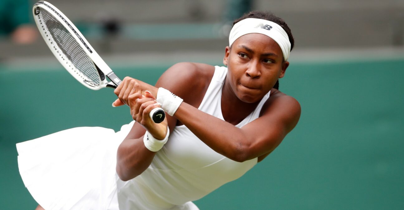 Cori Gauff at Wimbledon in 2021