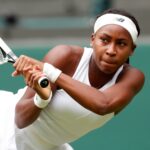 Cori Gauff at Wimbledon in 2021
