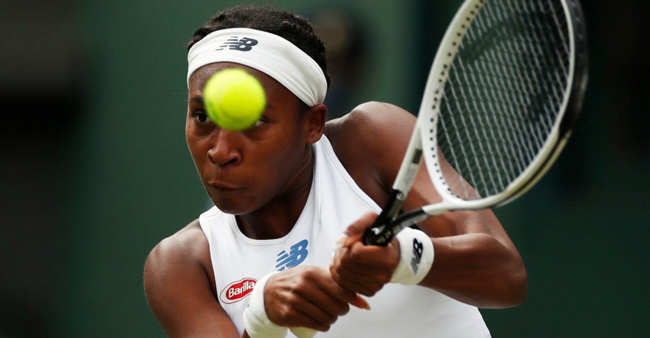 Cori Gauff at Wimbledon in 2021