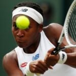 Cori Gauff at Wimbledon in 2021