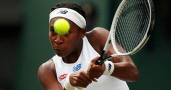 Cori Gauff at Wimbledon in 2021