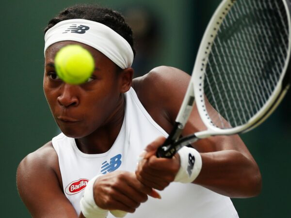 Cori Gauff at Wimbledon in 2021