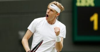Denis Shapovalov at Wimbledon in 2021