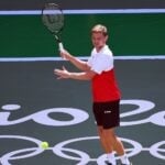 Goffin David of Belgium during tennis training session before the Rio 2016 Summer Olympic
