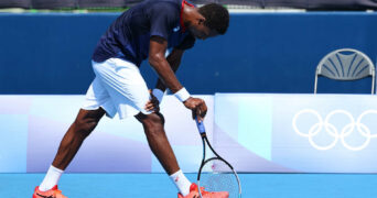 Gael Monfils of France at Tokyo Olympics)
