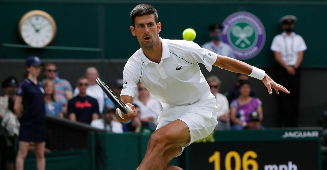 Novak Djokovic at Wimbledon in 2021