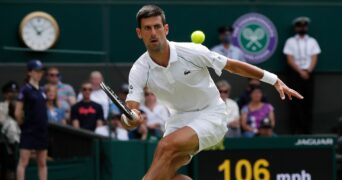 Novak Djokovic at Wimbledon in 2021