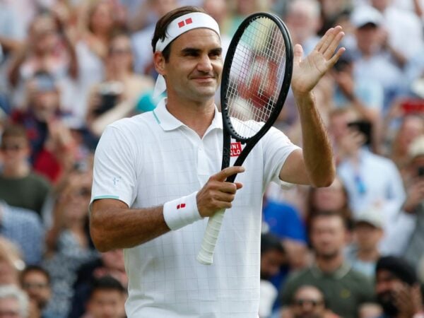 Roger Federer at Wimbledon in 2021