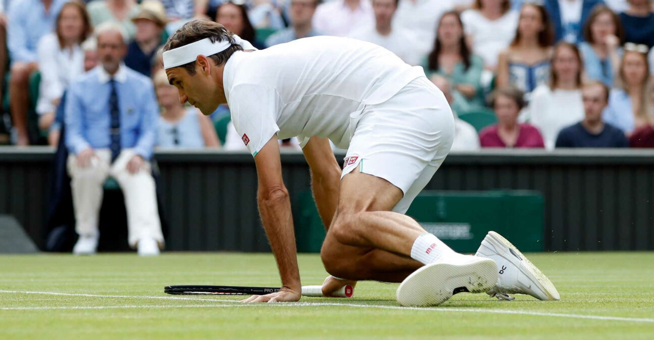 Roger Federer at Wimbledon in 2021