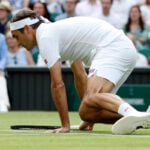 Roger Federer at Wimbledon in 2021