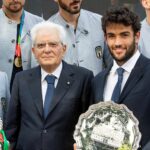 Matteo Berrettini avec les vainqueurs de l'Euro 2020