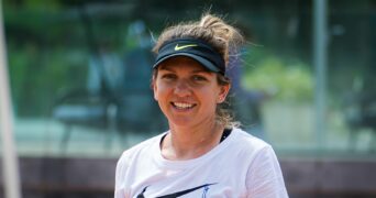 Simona Halep of Romania during practice at the 2021 Internazionali BNL d'Italia WTA 1000 tournament