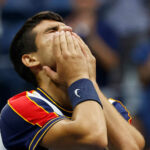 Carlos Alcaraz winning on Arthur-Ashe Court, US Open 2021