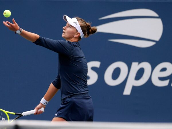 Barbora Krejcikova at the 2021 U.S. Open tennis tournament at USTA Billie Jean King National Tennis Center.